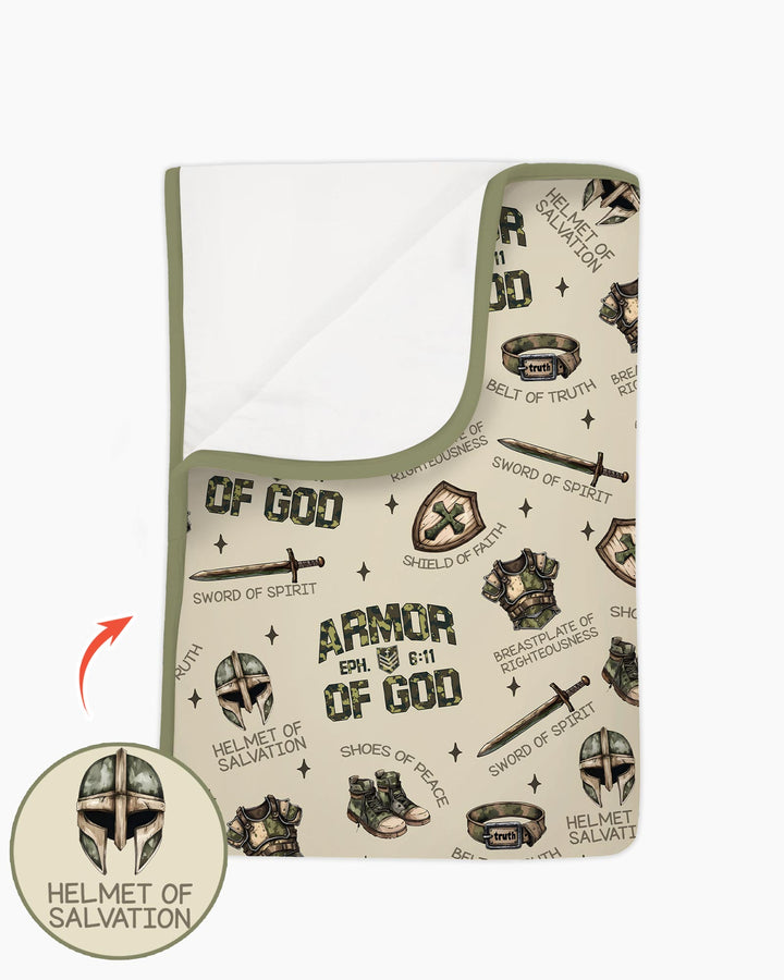 Camo Armor Of God Bamboo Blanket