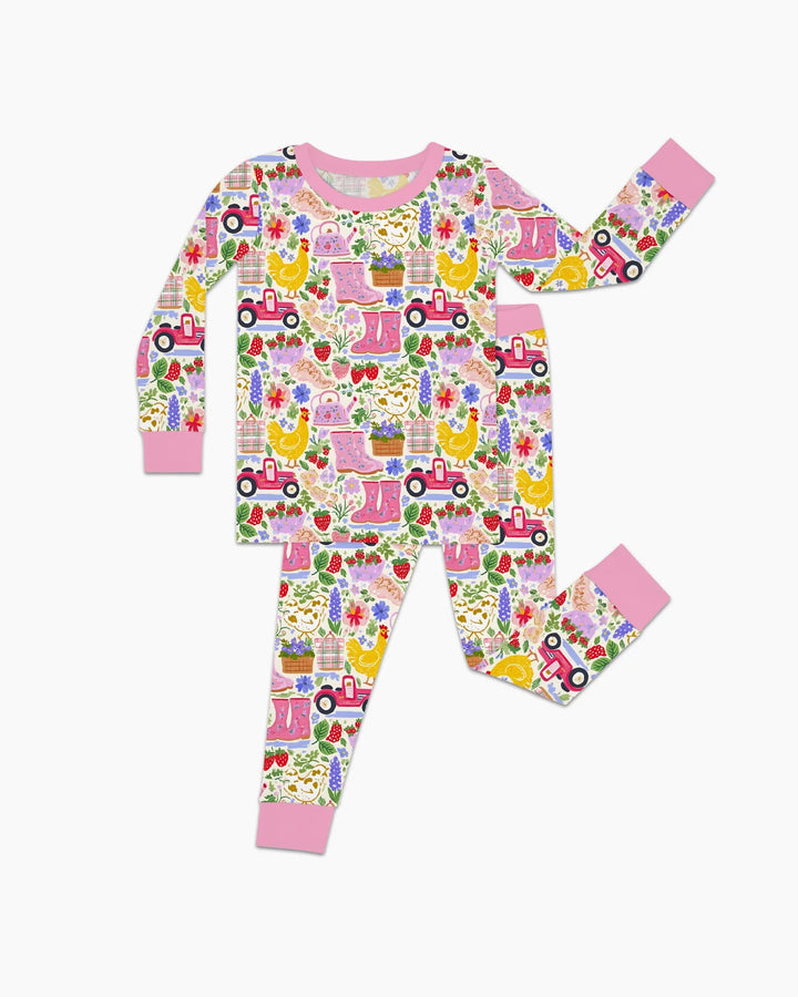 Farm Life Mommy & Me Matching Bamboo Two Piece Long Sleeve Pajama Set