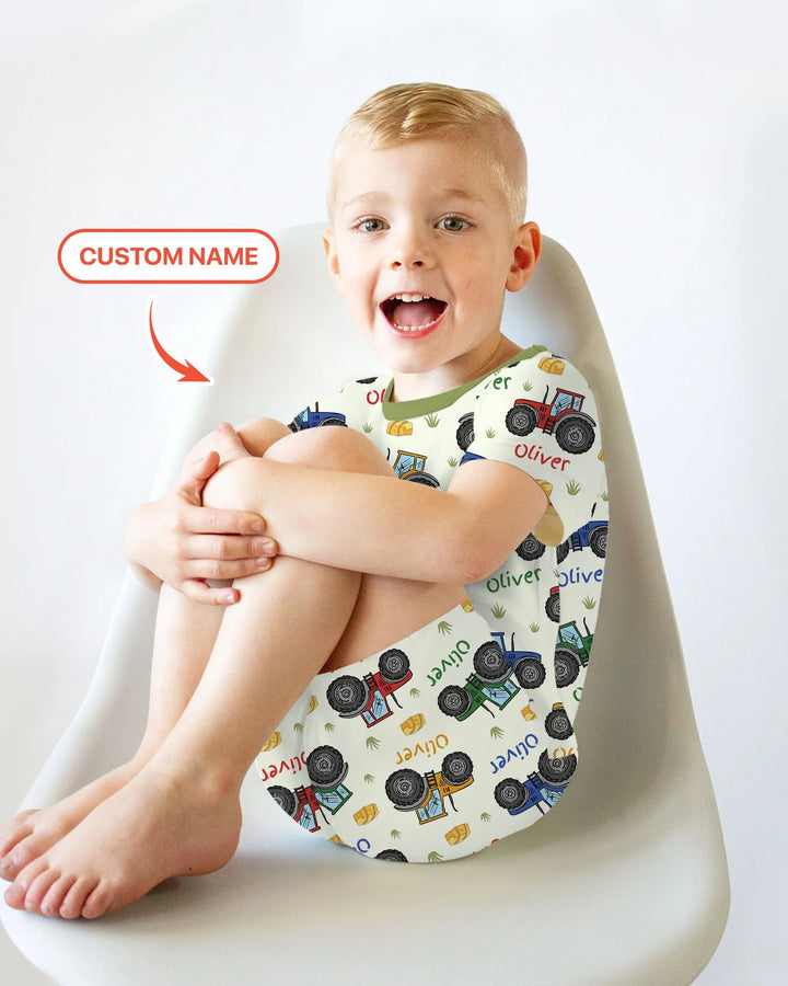 Custom Name A Little Dirt Never Hurt Bamboo Two Piece Short Sleeve Shorts Pajama Set