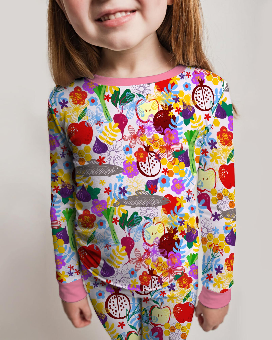 Happy Rosh Hashanah Bamboo Two Piece Long Sleeve Pajama Set