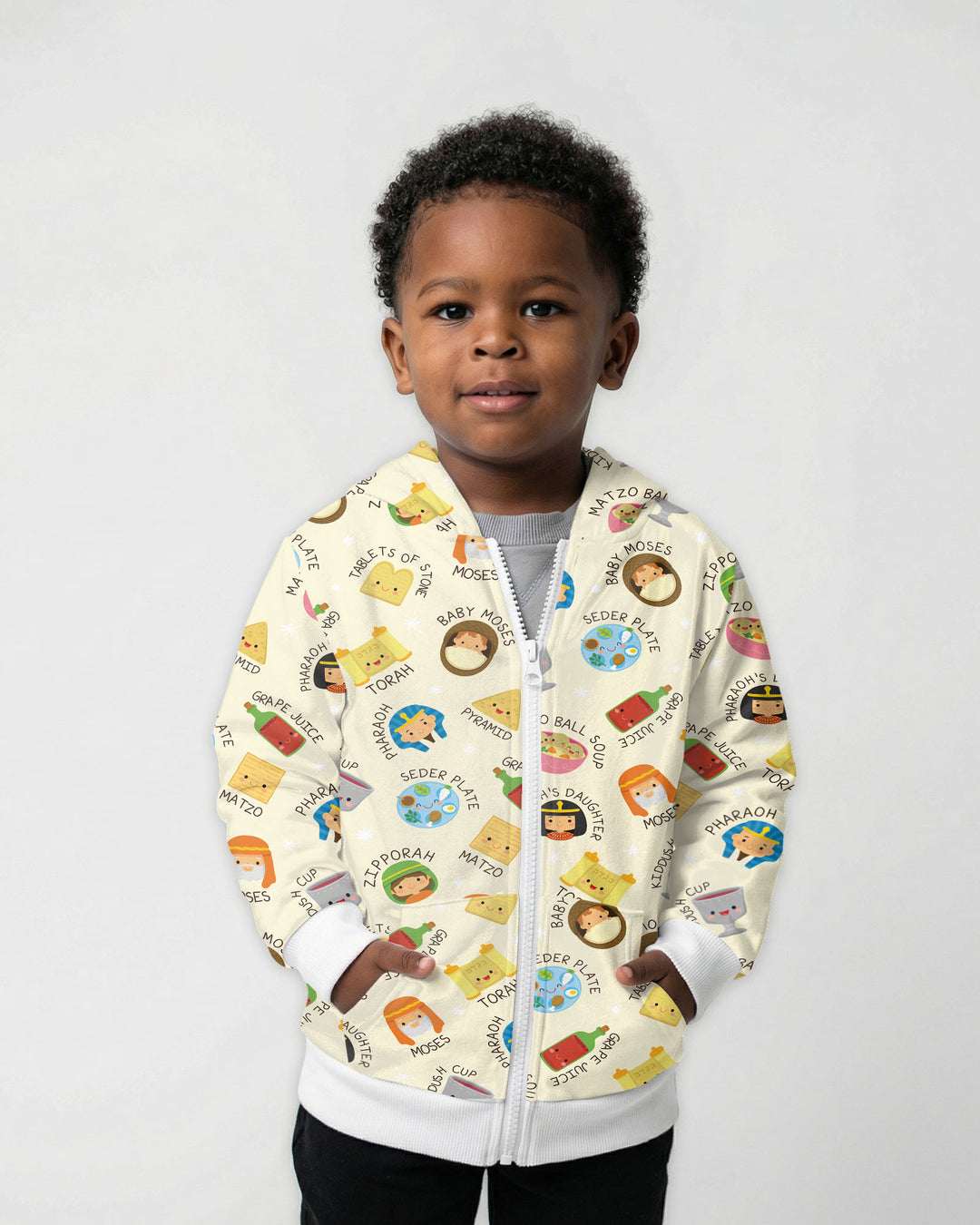 Cute Passover Characters Zip Hoodie