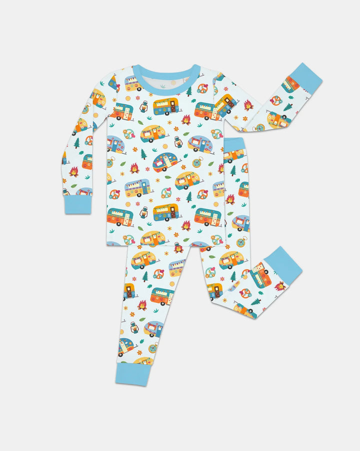 Happy Little Camper Bamboo Two Piece Long Sleeve Pajama Set