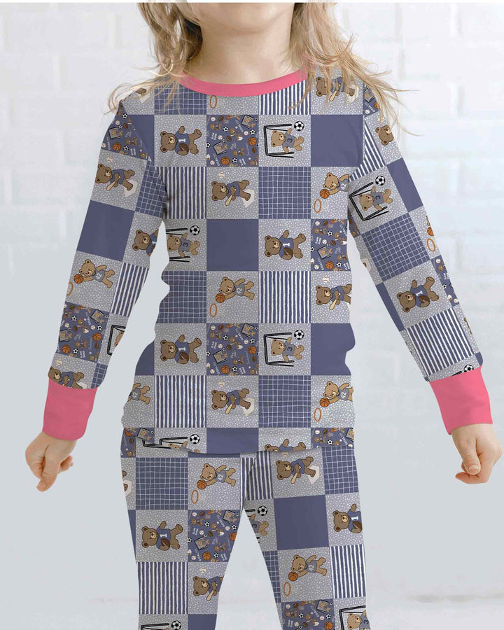 Game Day Teddy Bamboo Two Piece Long Sleeve Pajama Set