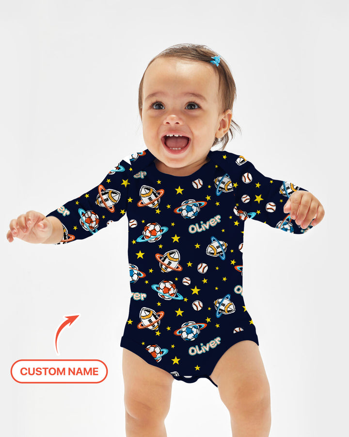 Custom Name Space Sport Bamboo Bodysuit