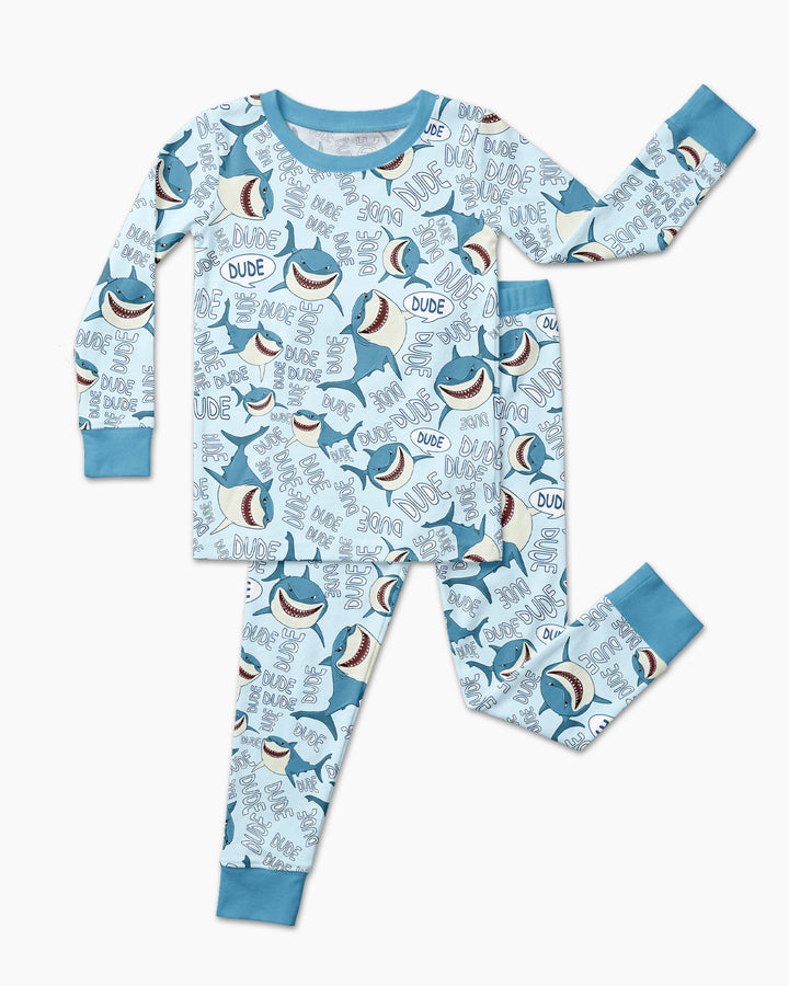 Dude Shark Bamboo Two Piece Long Sleeve Pajama Set