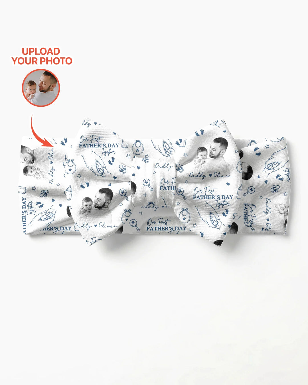 Custom Photo Our First Father's Day Together Headband