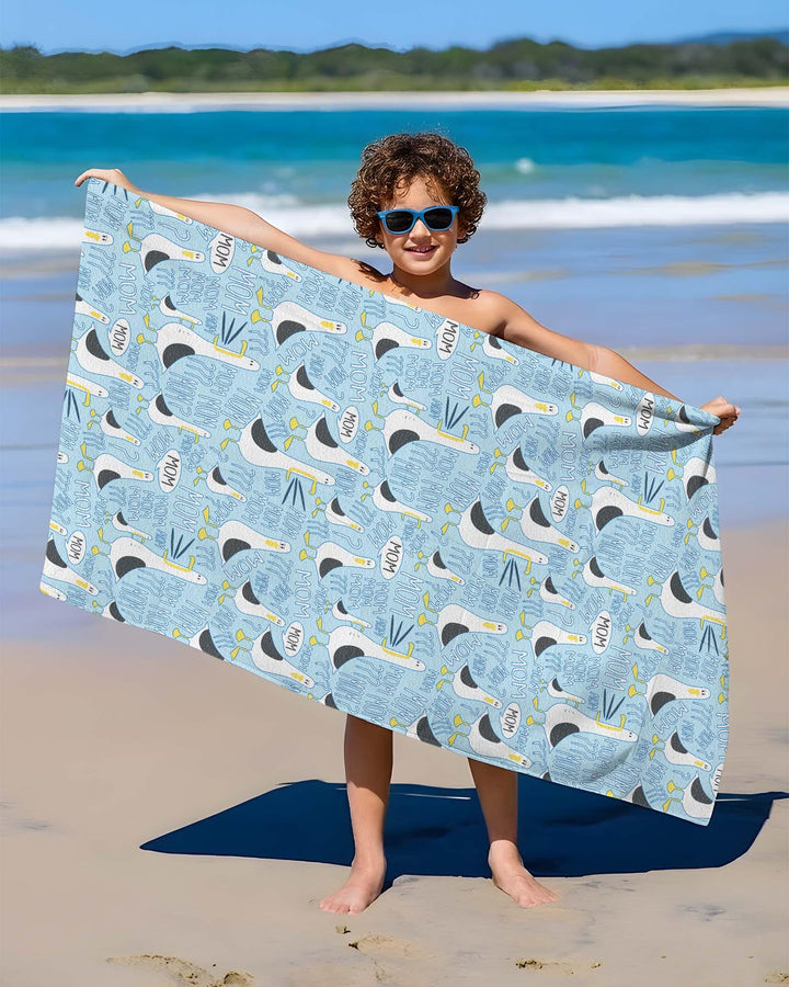 Funny Seagull MOM Beach Towel