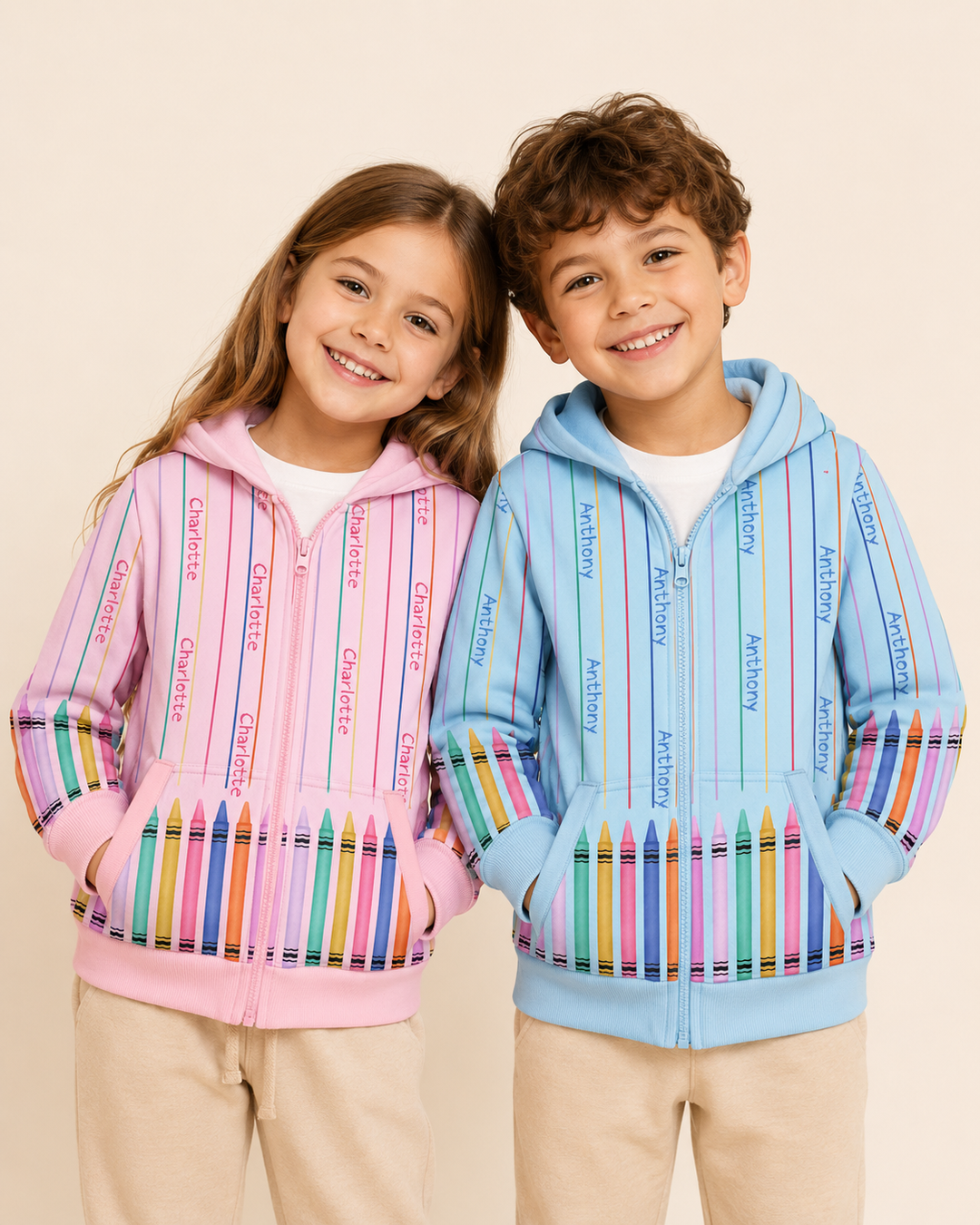 Sudadera con capucha y cremallera de bambú personalizada