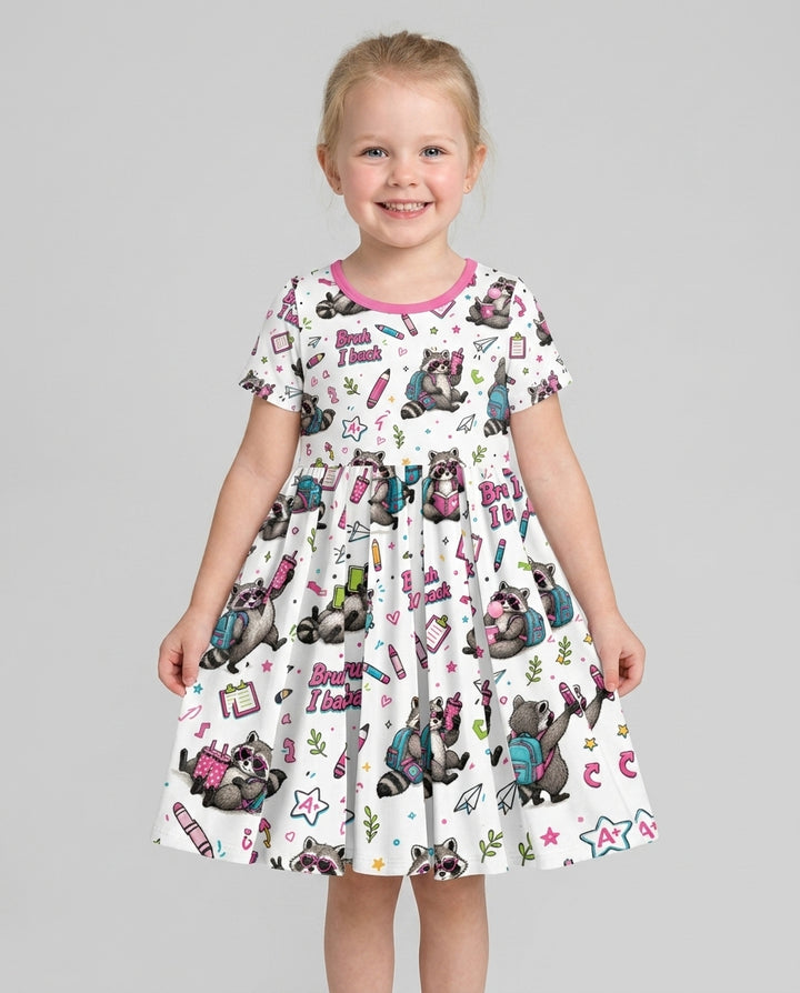 Bruh I Back Racoon Bamboo Twirl Dress