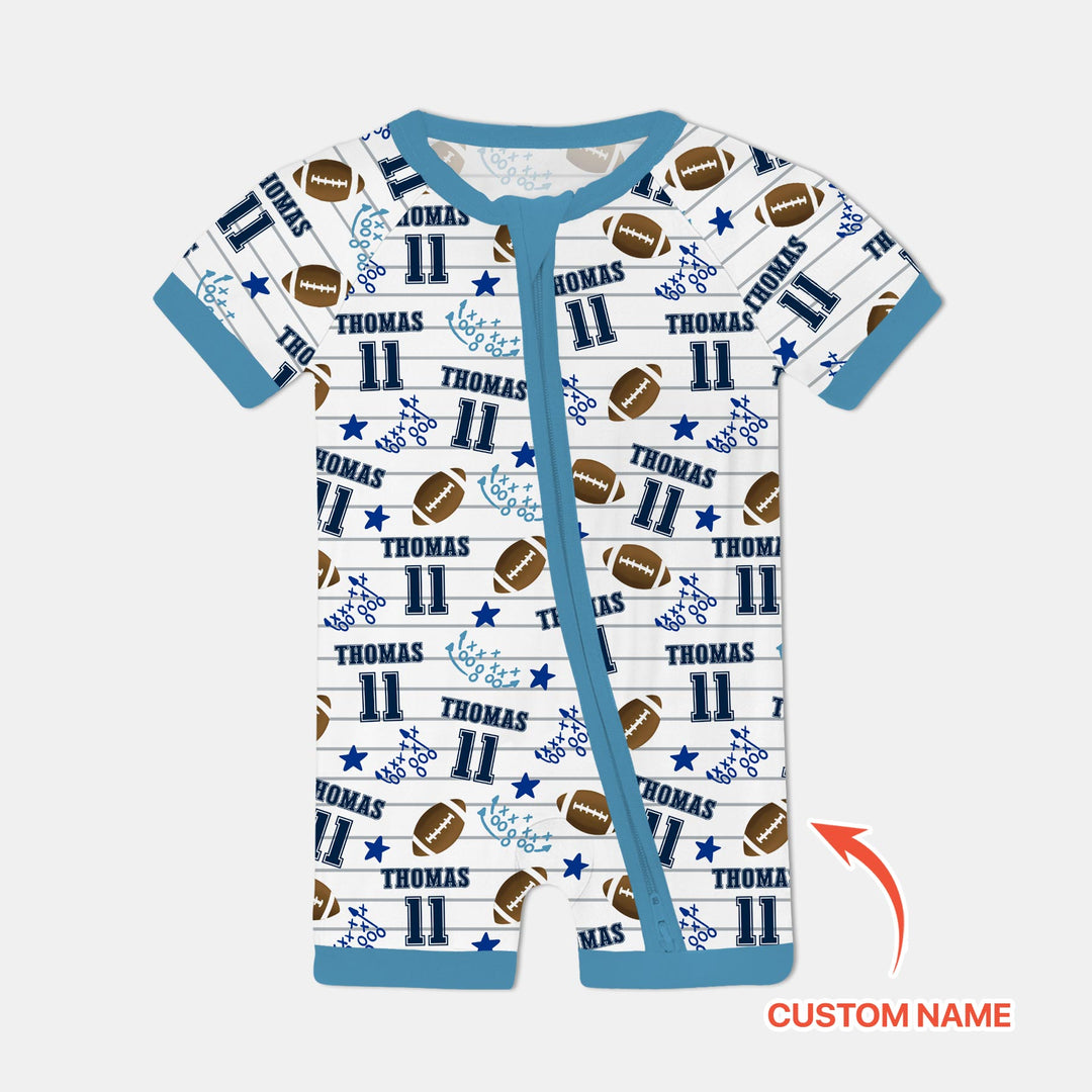 Custom Name Football Time Shorty Zippy