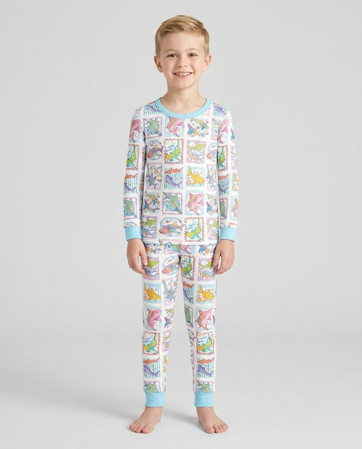 Shark Tropical Bamboo Two Piece Long Sleeve Pajama Set