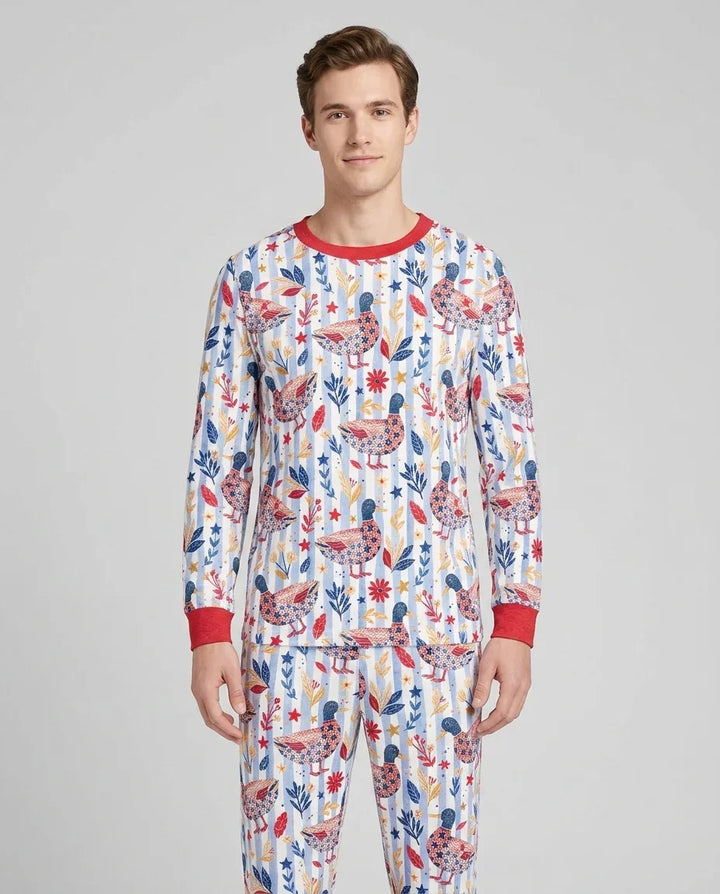 Patriotic Mallard Duck Bamboo Men's Pajama Set
