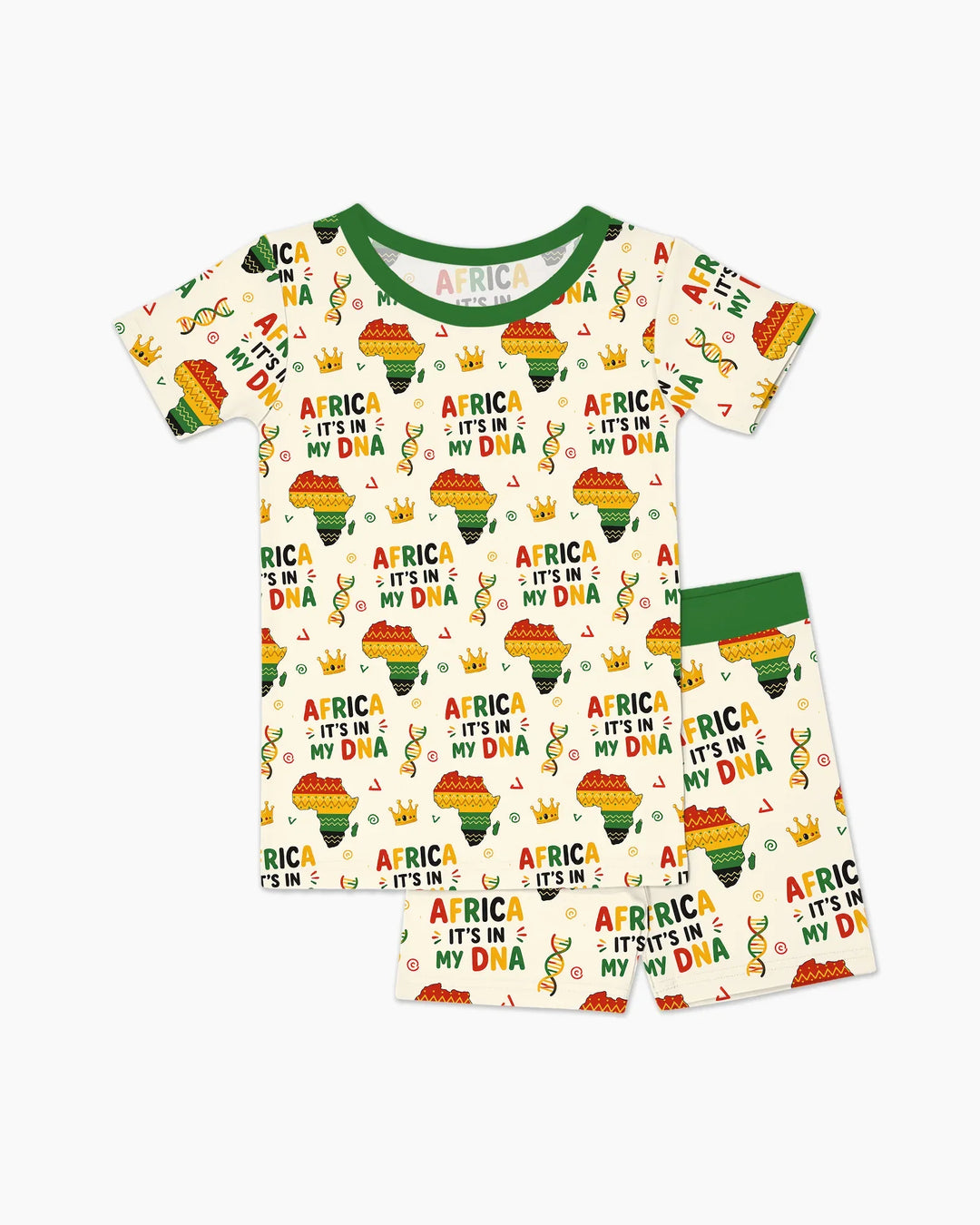Africa It's In My DNA Bamboo Two Piece Short Sleeve Shorts Pajama Set