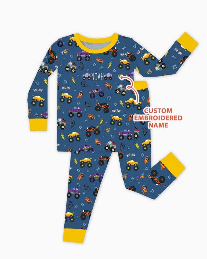 Zweiteiliges Langarm-Pyjama-Set mit Sommerfrüchten
