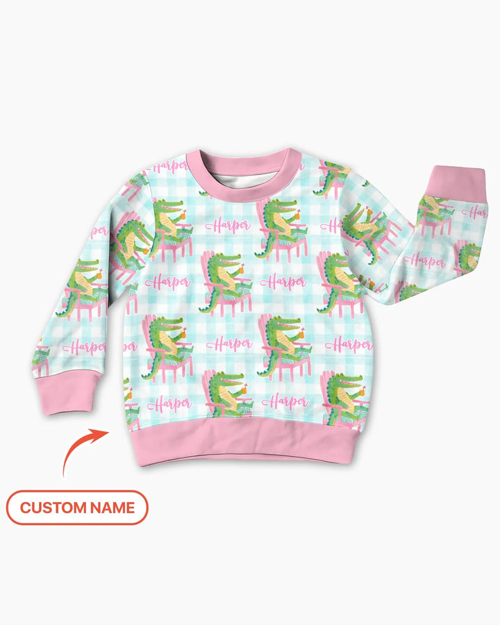 Custom Name Preppy Later Gator Bamboo Crewneck Sweatshirt