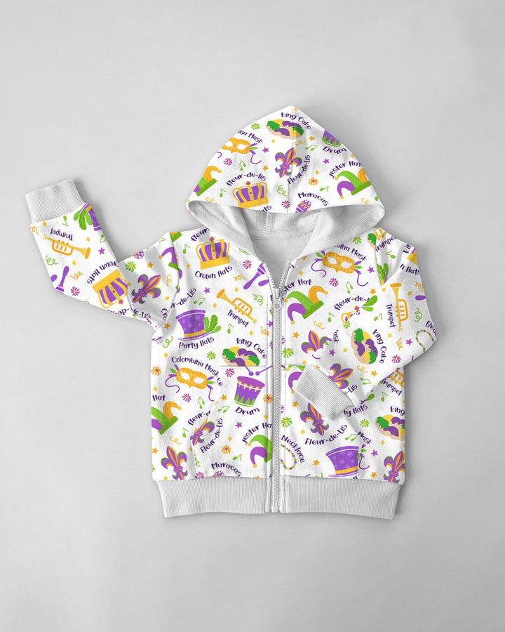 Mardi Gras Family Matching Zip Hoodie