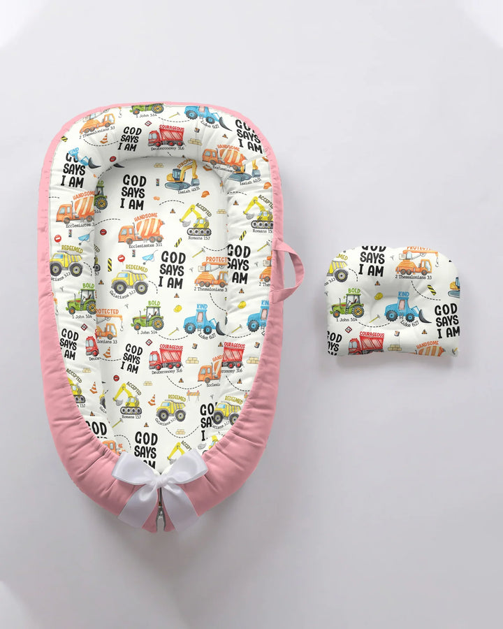 God Says I Am Boy Bamboo Baby Nest Bed