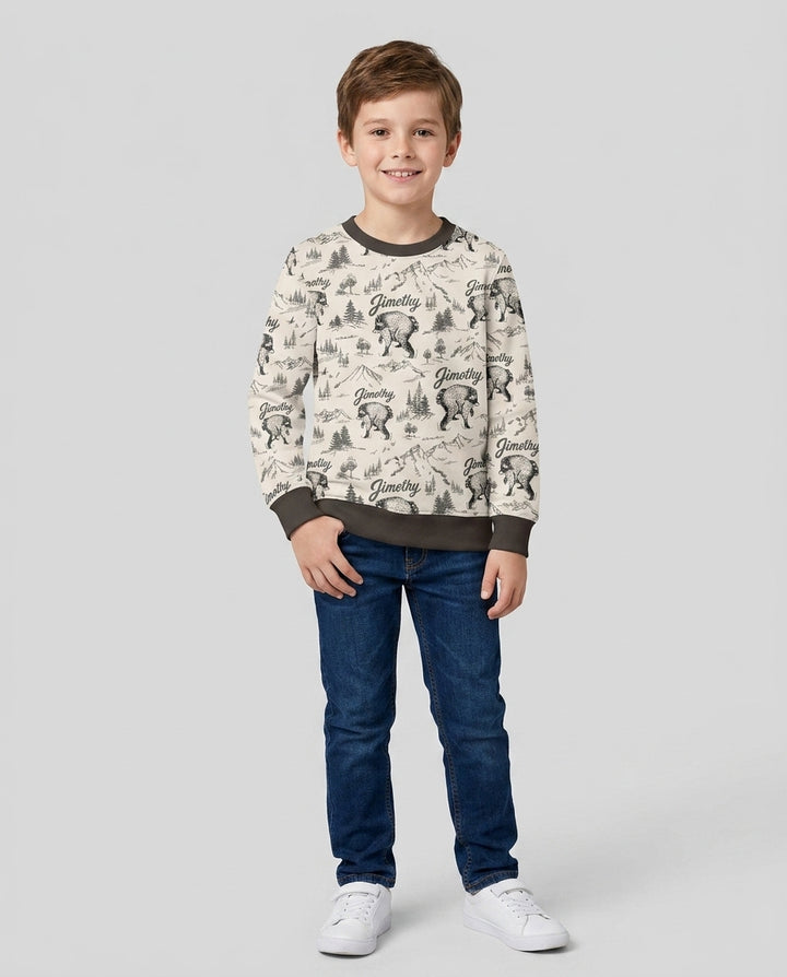 Vintage Jimothy Racoon Family Matching Bamboo Crewneck Sweatshirt