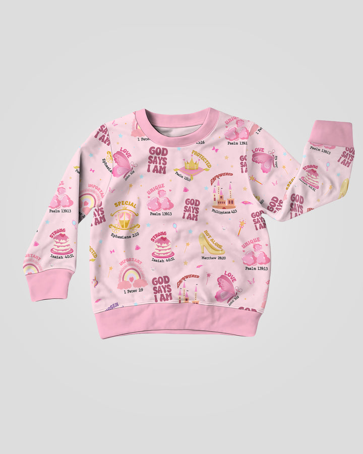 God Says I Am Girl Crewneck Sweatshirt