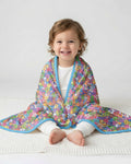 Doodle Characters Pastel Bamboo Blanket