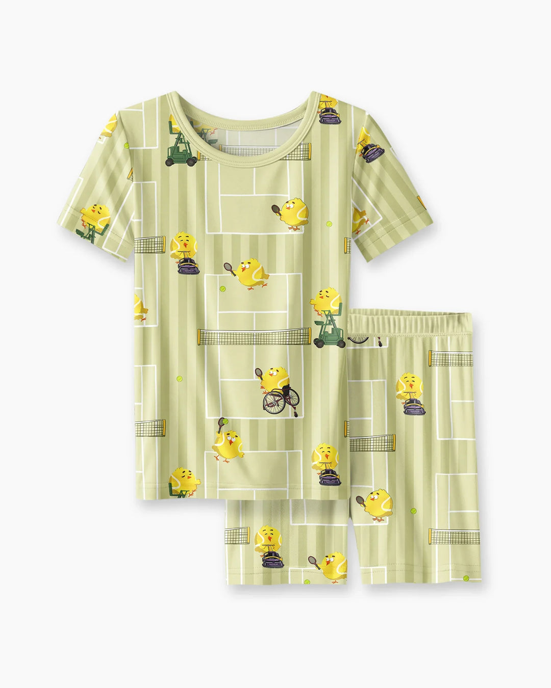 Conjunto de Pijama de Dos Piezas de Bambú con Mangas Cortas y Pantalones Cortos