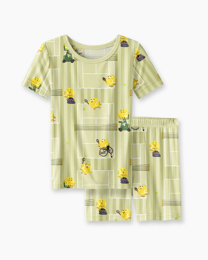 Conjunto de Pijama de Dos Piezas de Bambú con Mangas Cortas y Pantalones Cortos