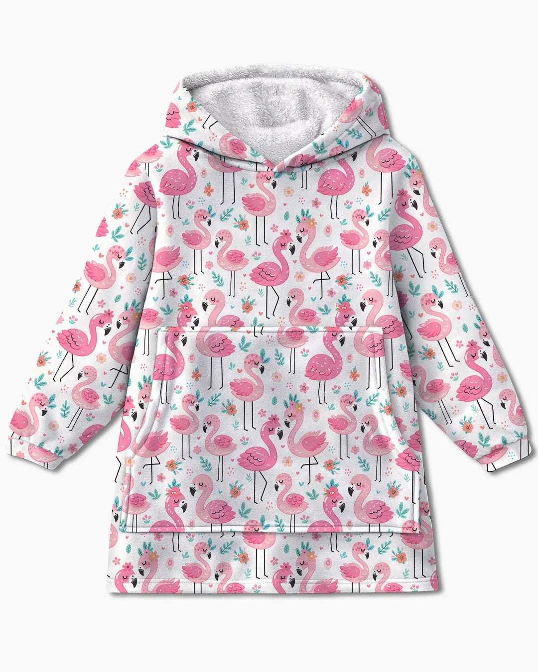 Hello Flamingo Custom Bamboo Blanket Hoodie