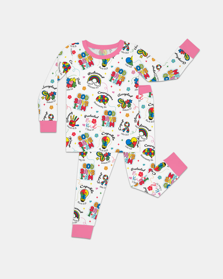 Zweiteiliges Langarm-Pyjama-Set mit Sommerfrüchten