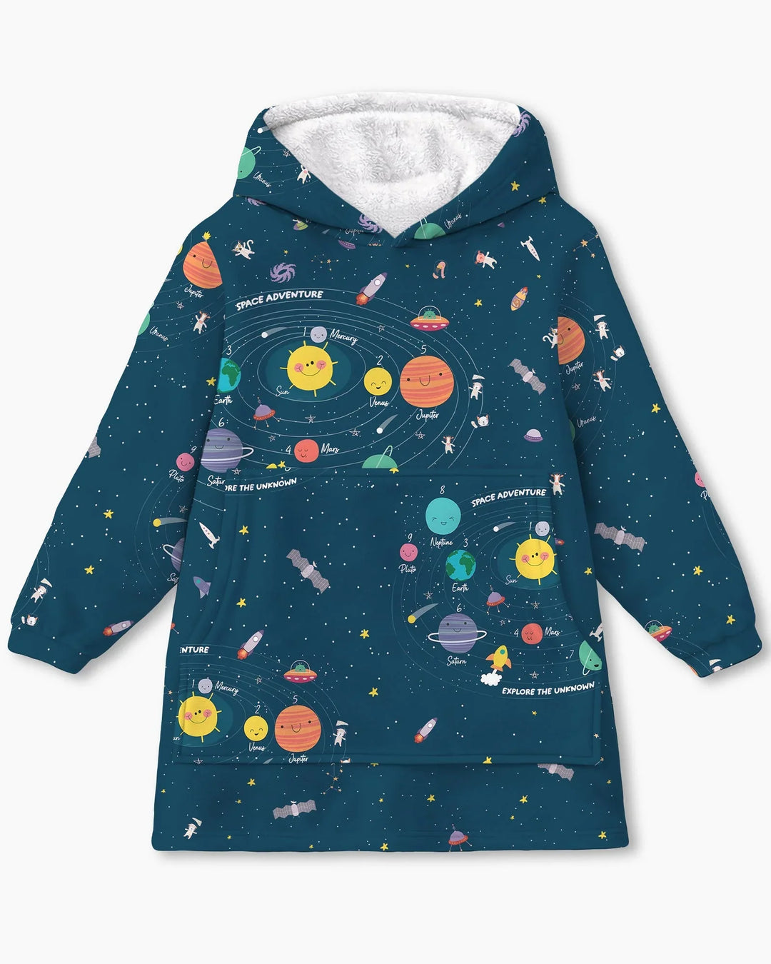 Solar System Explorers Bamboo Blanket Hoodie