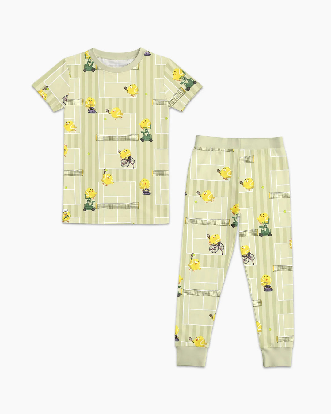 Tennis Bamboo Two Piece Short Sleeve Pajama Set