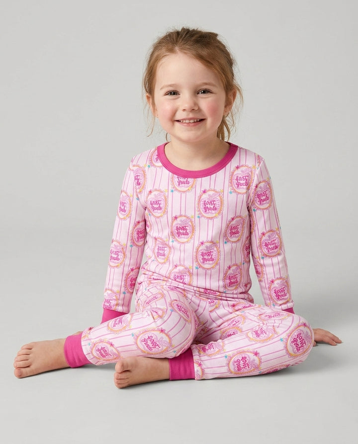 Conjunto de pijama de dos piezas de bambú con mangas largas, plantilla PERSONALIZADA