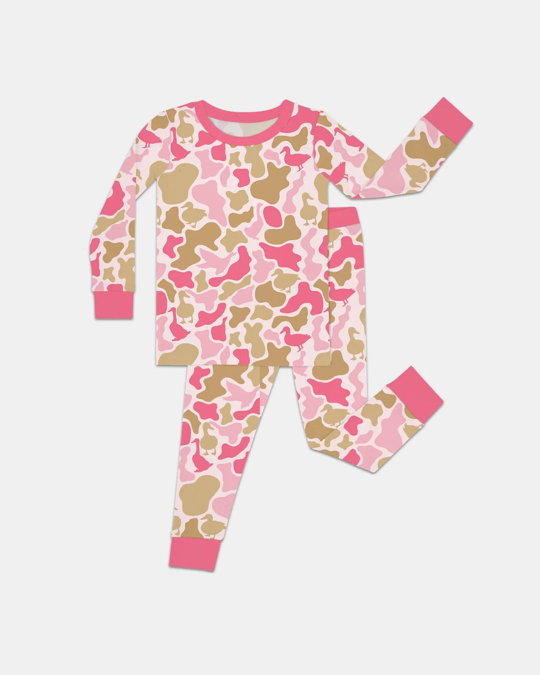 Mallard Duck Hunting Camouflage Bamboo Two Piece Long Sleeve Pajama Set