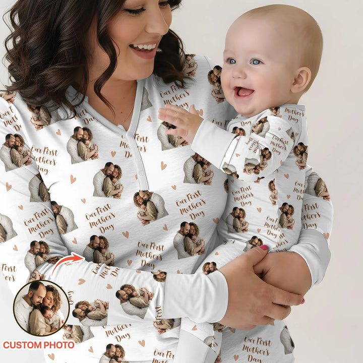 Foto personalizada Nuestro primer (invierno/Navidad/etc.) como padres Bambú Convertible con cremallera