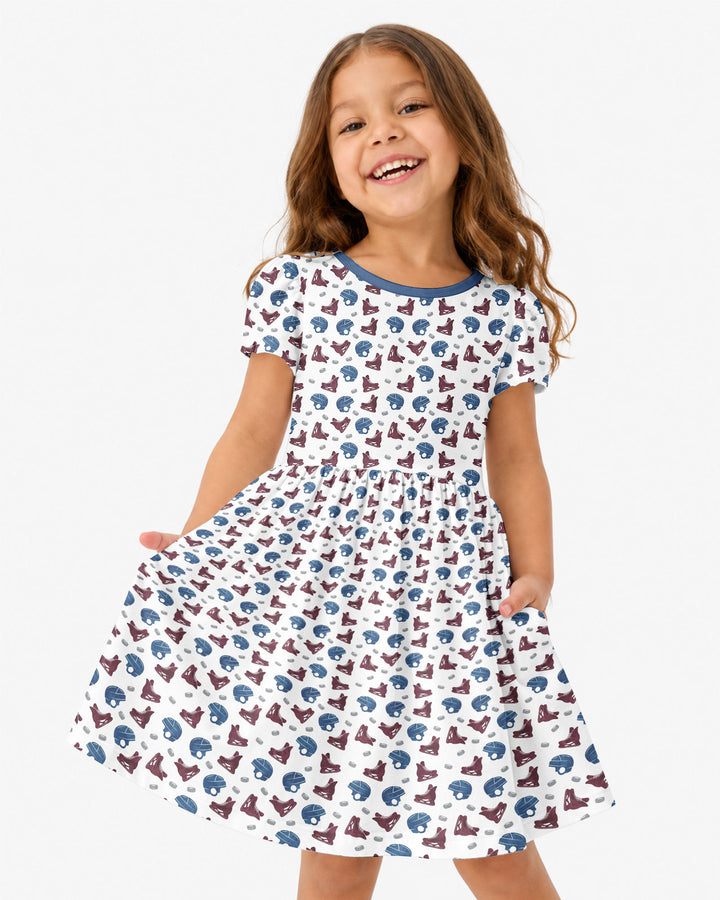 Hockey - Pucks & Gear Bamboo Twirl Dress
