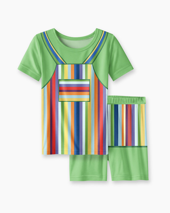 Conjunto de Pijama de Dos Piezas de Bambú con Mangas Cortas y Pantalones Cortos