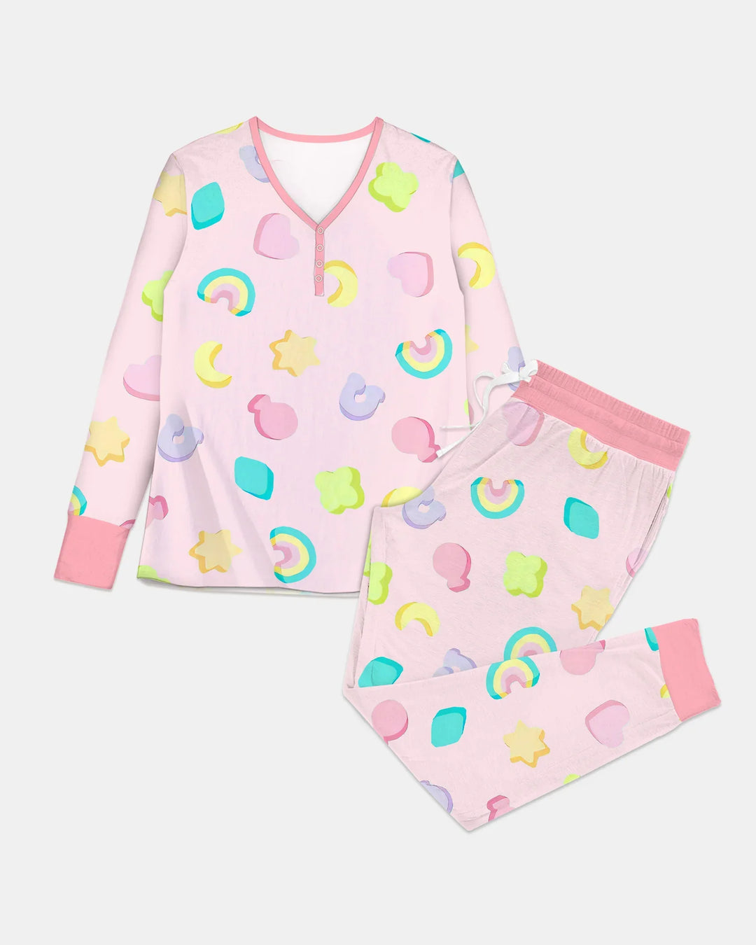 Pastel Lucky Charms Scatter Women Pajama Set