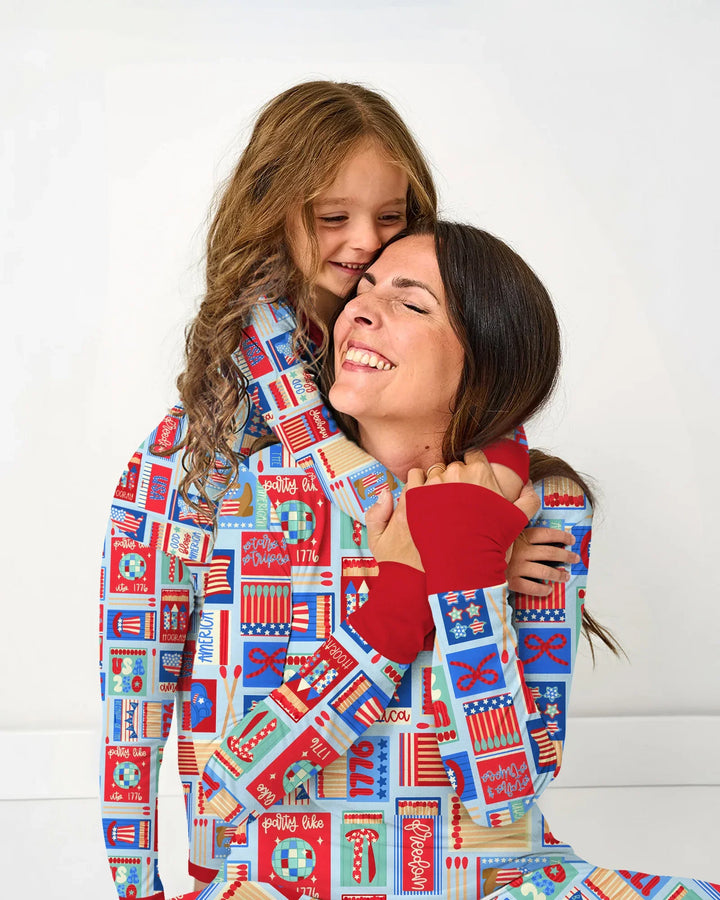 Patriotic Matchbox Family Matching Bamboo Women Pajama Set