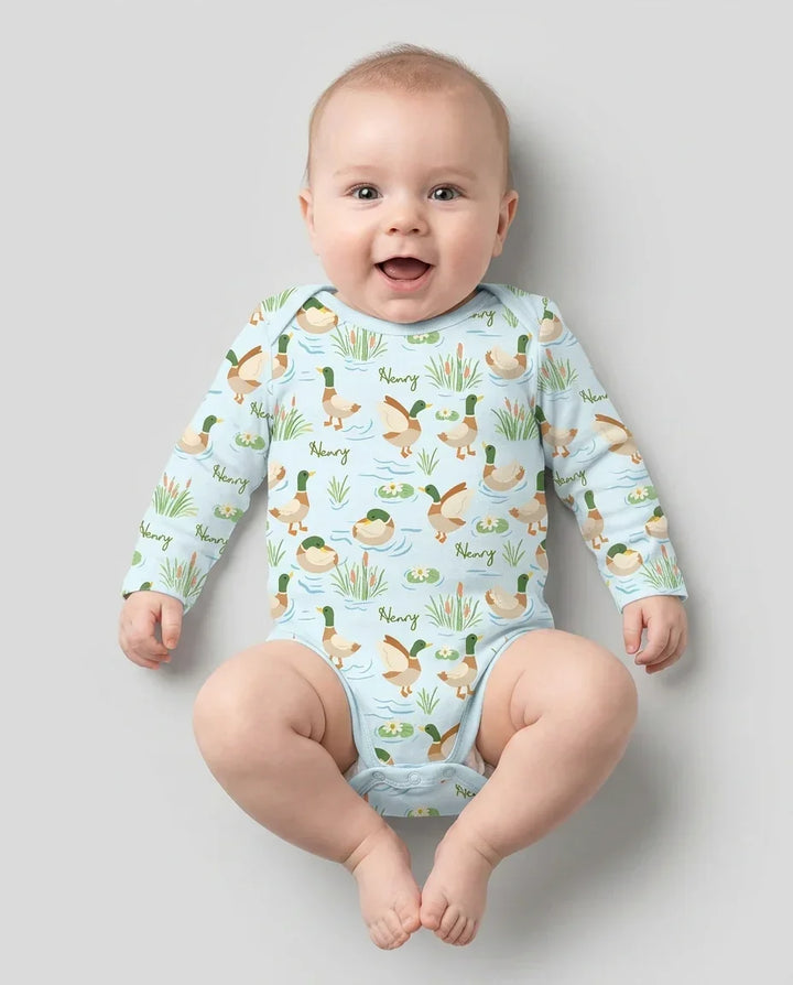 Personalized Mallard Duck Bamboo Bodysuit