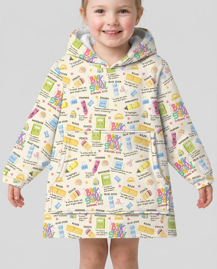 Back To School Survival Kit Bamboo Blanket Hoodie