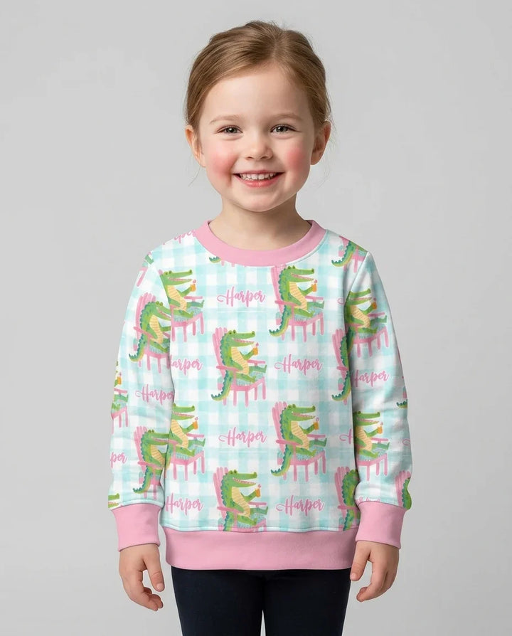 Custom Name Preppy Later Gator Bamboo Crewneck Sweatshirt