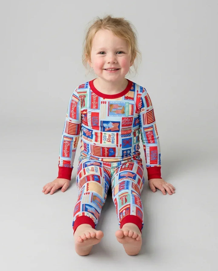 Zweiteiliges Langarm-Pyjama-Set mit Sommerfrüchten
