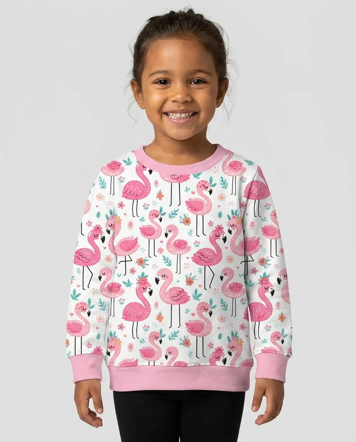 Sudadera Hello Flamingo Bamboo de cuello redondo