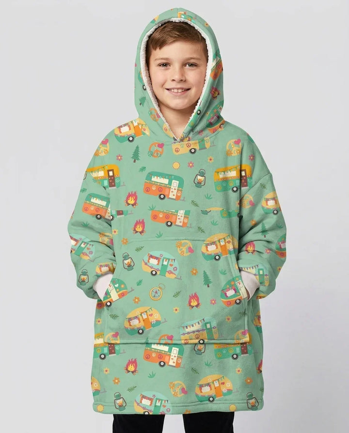Happy Little Camper Bamboo Blanket Hoodie