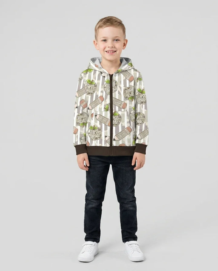 Custom Name Camo Apple Days Bamboo Zip Hoodie