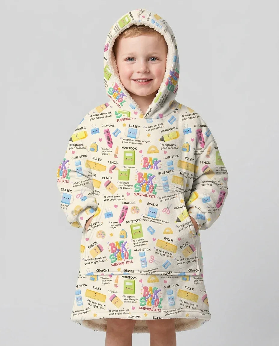Back To School Survival Kit Bamboo Blanket Hoodie