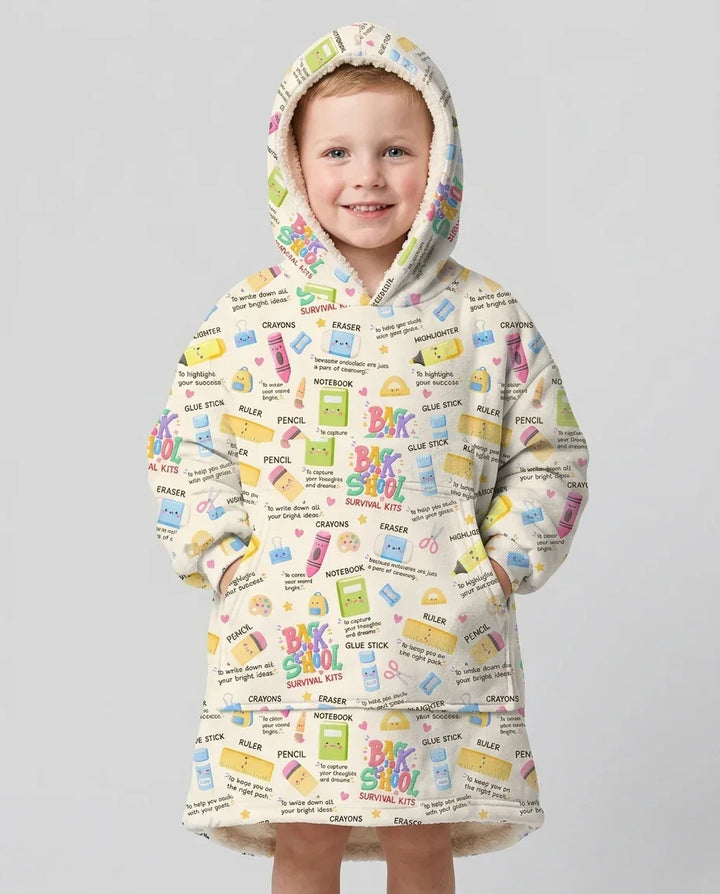 Back To School Survival Kit Bamboo Blanket Hoodie