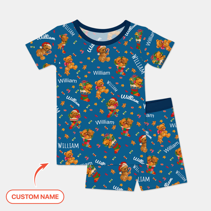Zweiteiliges Pyjama-Set mit kurzen Ärmeln und Shorts im Sommer-Design