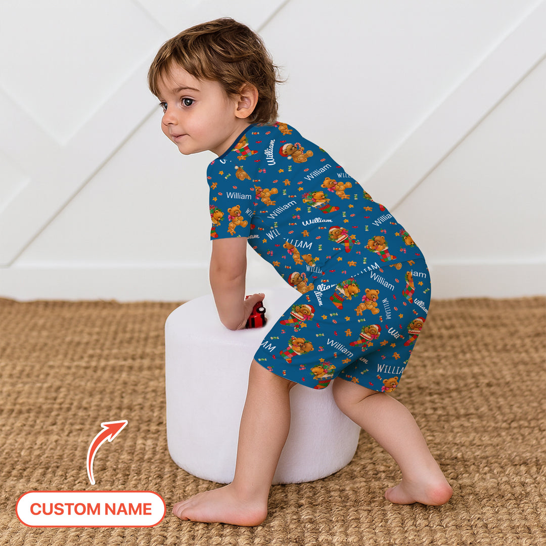 Zweiteiliges Pyjama-Set mit kurzen Ärmeln und Shorts im Sommer-Design