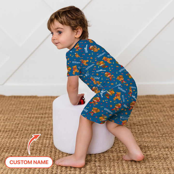 Zweiteiliges Pyjama-Set mit kurzen Ärmeln und Shorts im Sommer-Design