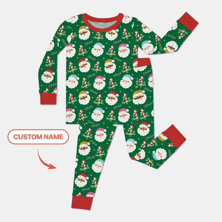 Personalized 1st Christmas Two Piece Long Sleeve Pajama Set